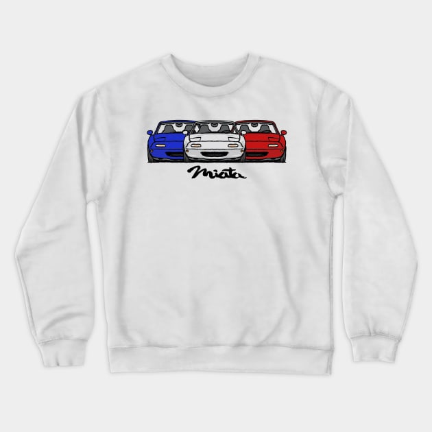 MX5 Miata NA Trio Crewneck Sweatshirt by Woreth